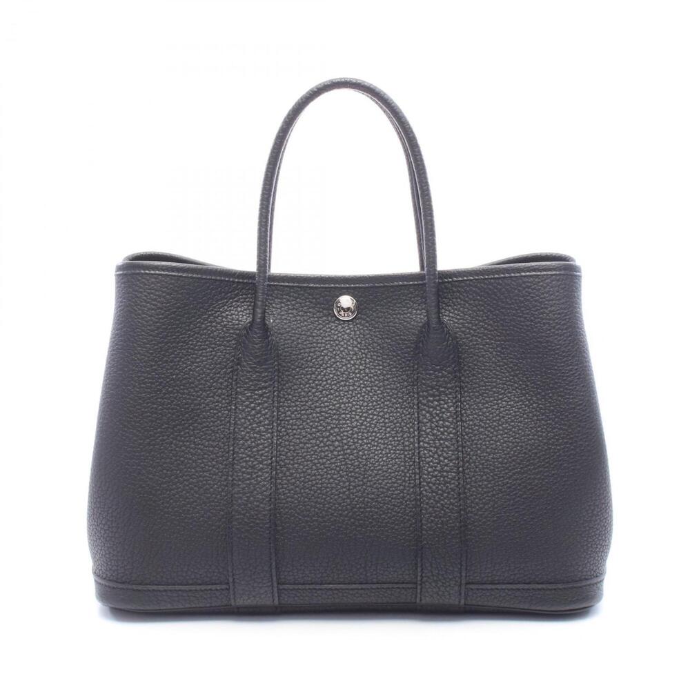 Hermes Garden Party TPM Tote Bag Handbag Negonda Leather Women's Black